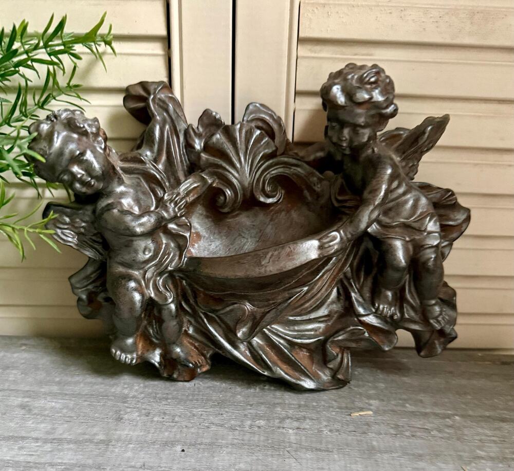 Cherub Holy Water Font | Wall Mounted Religious Wall Pocket